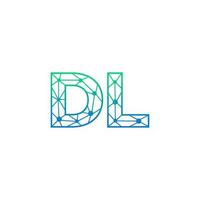 abstrakt Brief dl Logo Design mit Linie Punkt Verbindung zum Technologie und Digital Geschäft Unternehmen. vektor
