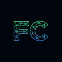 abstrakt brev fc logotyp design med linje punkt förbindelse för teknologi och digital företag företag. vektor