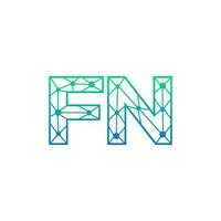 abstrakt Brief fn Logo Design mit Linie Punkt Verbindung zum Technologie und Digital Geschäft Unternehmen. vektor