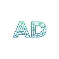 abstrakt Brief Anzeige Logo Design mit Linie Punkt Verbindung zum Technologie und Digital Geschäft Unternehmen. vektor
