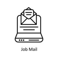 Job Mail Vektor Gliederung Symbole. einfach Lager Illustration Lager