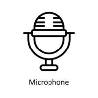 mikrofon vektor översikt ikoner. enkel stock illustration stock