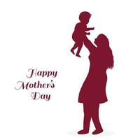 skön mödrar dag för kvinna och barn kärlek hälsning kort bakgrund vektor