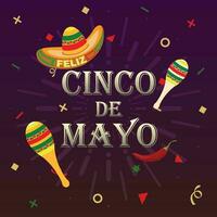 feliz cinco de Mayo Prämie Vektor Illustration