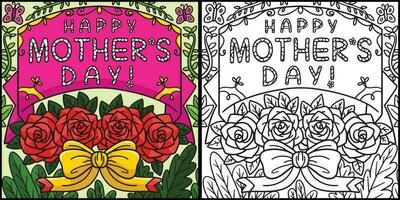 glücklich Mütter Tag Färbung Seite Illustration vektor