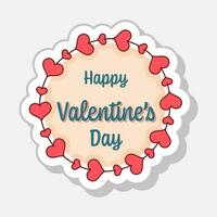 glücklich Valentinsgrüße Tag Etikett oder Aufkleber im eben Stil. vektor