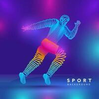 Sport Hintergrund mit Gradient bunt gepunktet männlich Läufer. vektor