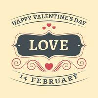 Liebe Zitat mit Herzen auf Beige Hintergrund zum glücklich Valentinstag Tag Konzept. vektor
