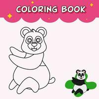 Färbung Buch und Rückverfolgung Farbe Arbeitsblatt mit Karikatur Panda. vektor