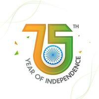 75 Jahre von indisch Unabhängigkeit Tag Feier Konzept mit Ashoka Rad. vektor
