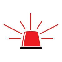 platt siren vektor illustration. röd nödsituation lampa tecken och symbol.