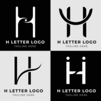 h modern Brief Logo Design Konzept vektor