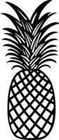 Ananas Obst Symbol isoliert auf Weiß vektor