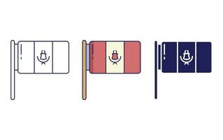 Gliederung Peru Flagge Vektor Symbol
