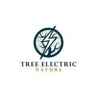 Baum elektrisch Natur Logo Design Vektor