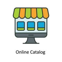 online Katalog Vektor füllen Gliederung Symbole. einfach Lager Illustration Lager