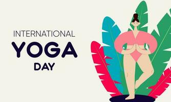 internationell yoga dag. yoga kropp hållning, grupp av kvinna praktiserande yoga. vektor