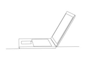 ein Laptop Formen ein akut Winkel vektor