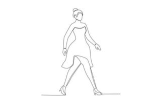 sida se av en catwalk kvinna på skede vektor