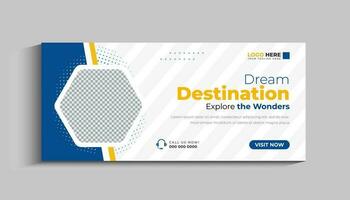 tour- und reise-social-media-cover-banner-vorlagendesign vektor