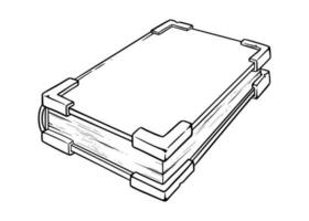 årgång bok skiss. tom bok omslag. vektor illustration