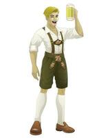 bayerisch Männer tragen Lederhosen und Bier vektor