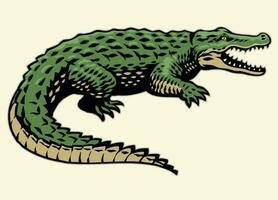 Krokodil im Hand gezeichnet Jahrgang Stil vektor