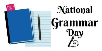 National Grammatik Tag, Idee zum ein horizontal Design zum ein sogar oder Karte Design vektor