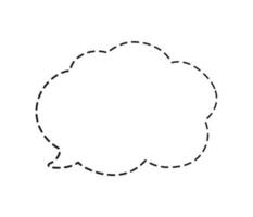 komisk Tal bubbla trodde moln tillverkad av prickad streckad linje vektor