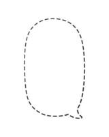 geometrisch Comic Rede Blase Ballon gemacht von gepunktet gestrichelt Linie Gekritzel Vektor Illustration