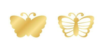 Gold Schmetterling Logo Sammlung. abstrakt golden Schmetterling Silhouette Symbol Vektor Illustration.