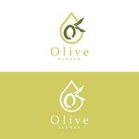 Olive Öl Logo, Olive Blatt Pflanze Kräuter- Garten Vektor, einfach elegant luxuriös Symbol Design Vorlage Illustration vektor