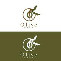 Olive Öl Logo, Olive Blatt Pflanze Kräuter- Garten Vektor, einfach elegant luxuriös Symbol Design Vorlage Illustration vektor