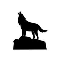 schwarz Wolf Vektor Logo