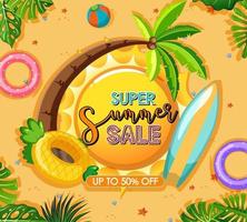 Super Sommer Sale Banner Vorlage vektor