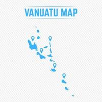 Vanuatu einfache Karte mit Kartensymbolen vektor