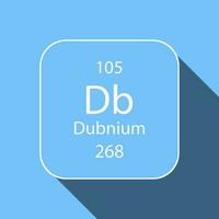 Dubnium Symbol mit lange Schatten Design. chemisch Element von das periodisch Tisch. Vektor Illustration.