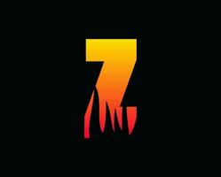 z Brief Flamme Logo Design Feuer Illustration vektor