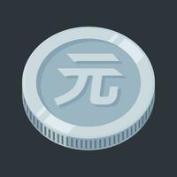 Renminbi Münze Silber Vektor Geld Yuan China Währung Symbol