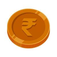 Rupie Indien Münze Bronze- Geld Rupie Kupfer Währung Symbol vektor