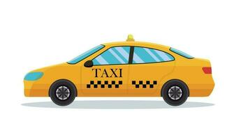 Gelb Taxi Wagen. Bedienung Transport Vektor Illustration