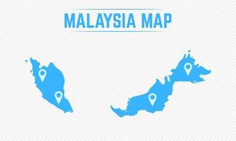 malaysia einfache karte mit kartensymbolen vektor