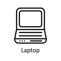 Laptop Vektor Gliederung Symbole. einfach Lager Illustration Lager