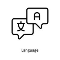 Sprache Vektor Gliederung Symbole. einfach Lager Illustration Lager