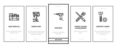 Ingenieurwesen Werkzeug Arbeit Schlüssel Onboarding Symbole einstellen Vektor