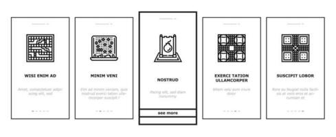 Spiel Tabelle abspielen Tafel Onboarding Symbole einstellen Vektor