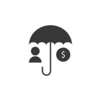 Regenschirm, Mann, Geld Vektor Symbol Illustration