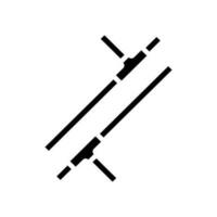 tonfa Waffe Militär- Glyphe Symbol Vektor Illustration