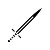 Schwert Waffe Krieg Glyphe Symbol Vektor Illustration