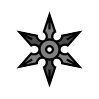 shuriken vapen militär Färg ikon vektor illustration